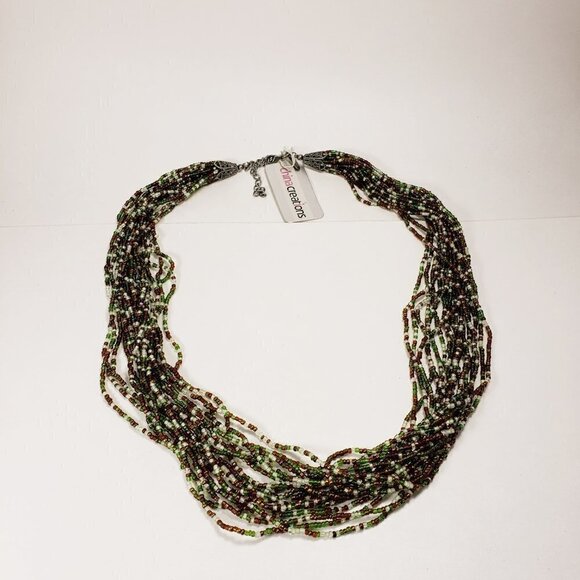 Women's Stylish, Elegant Silver tone 26" Long Colorful Layered Beaded Necklace - Picture 8 of 8